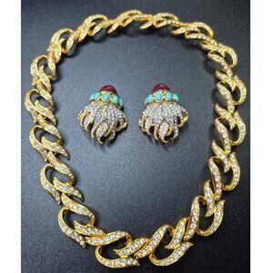 Elizabeth Taylor for Avon Eternal Flame Necklace & Earrings Set Vintage